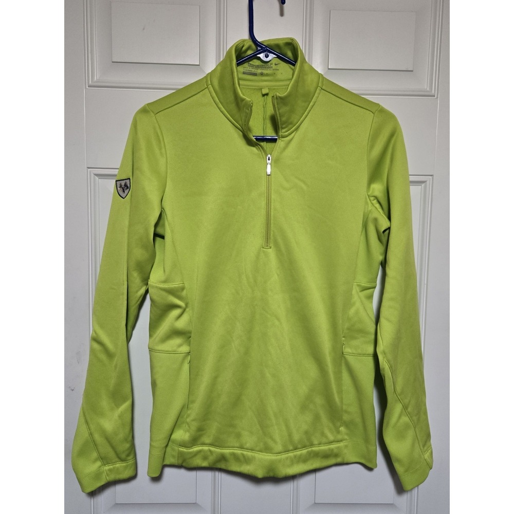 Nike Golf Tour Performance 1/4 Zip Pullover Medium Lime Green Therma-fit Pockets